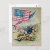 US-Flagge San Juan Hill Roosevelt Postkarte (Vorne/Hinten)