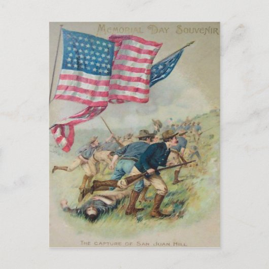 US-Flagge San Juan Hill Roosevelt Postkarte (Vorderseite)