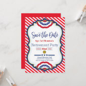 US Flagge Save the Date Party für die Altersversor Karte (Vorderseite/Rückseite Beispiel)