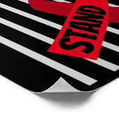 US-Flagge Scannen Anämie Burgundy Ribbon Sickle Ce Poster (Ecke)