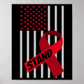US-Flagge Scannen Anämie Burgundy Ribbon Sickle Ce Poster (Vorne)