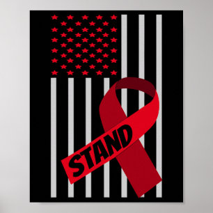 US-Flagge Scannen Anämie Burgundy Ribbon Sickle Ce Poster