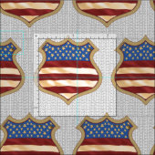 US-Flagge Schild Stoff (Kachel)