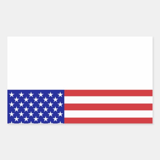 US-Flagge - Schreiben Sie Ihren eigenen Text Rechteckiger Aufkleber (Vorderseite)