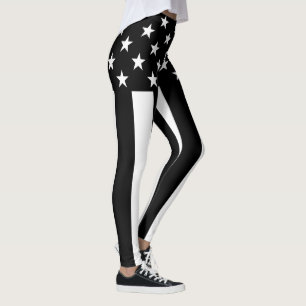 US Flagge Schwarz-Weiß-Dekor Leggings