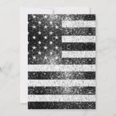 US-Flagge Schwarz-weiß Glitzern 4. Juli GRILLEN Pa Einladung (Rückseite)
