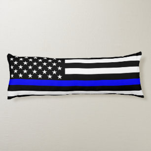 US-Flagge Schwarz-Weiß-Thin Blue Line Dekoration Seitenschläferkissen