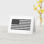 US-Flagge Schwarz-Weiß-Vintag-Retro Karte (Gelbe Blume)