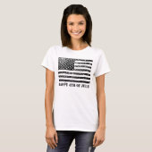 US-Flagge Schwarz-weiße Glitzern Glitzer 4. Juli T-Shirt (Vorne ganz)