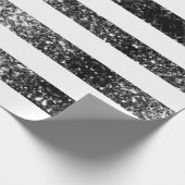 US-Flagge Schwarzweiß-Glitzern Glitzer Geschenkpapier (Ecke)