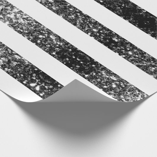 US-Flagge Schwarzweiß-Glitzern Glitzer Geschenkpapier (Ecke)