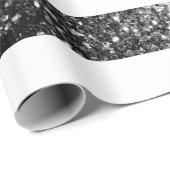 US-Flagge Schwarzweiß-Glitzern Glitzer Geschenkpapier (Rolleneckpunkt)