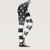 US-Flagge Schwarzweiß-Glitzern Glitzer Leggings (Rechts)