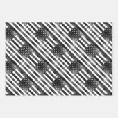 US-Flagge Schwarzweiß-Glitzern Glitzer Muster Geschenkpapier Set (Vorderseite 2)