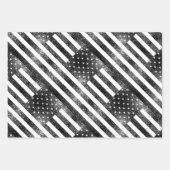 US-Flagge Schwarzweiß-Glitzern Glitzer Muster Geschenkpapier Set (Vorderseite 2)