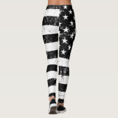 US-Flagge, Schwarzweiss Leggings (Rückseite)