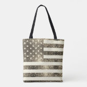 US-Flagge Sepia gold Glitzern Monogram Tasche (Rückseite)