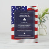 US-Flagge/Silver-Star-Party für das Militärruhesta Einladung (Stehend Vorderseite)