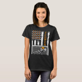 US-Flagge Skeleton Fußball-Tor Halbleiter Hallowee T-Shirt (Vorne ganz)