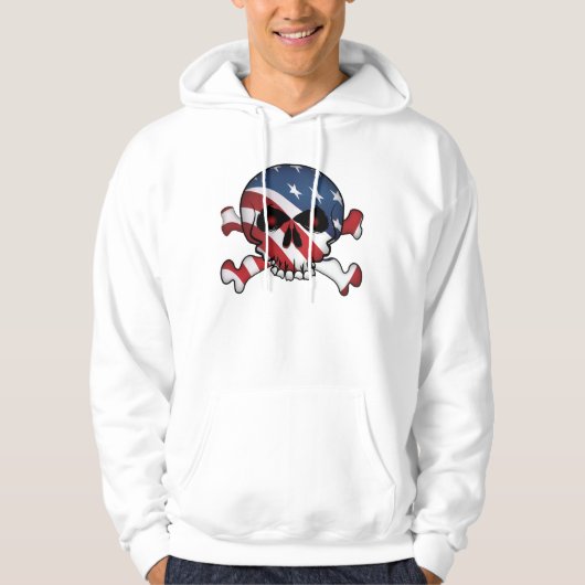 US Flagge Skull Hoodie (Vorderseite)