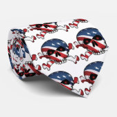 US Flagge Skull Krawatte (Gerollt)