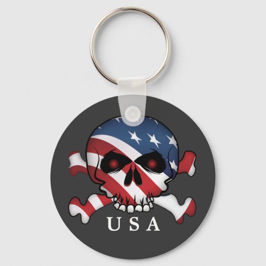 US Flagge Skull Schlüsselanhänger (Vorderseite)