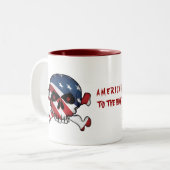 US Flagge Skull, Zweifarbige Tasse (Vorderseite Links)