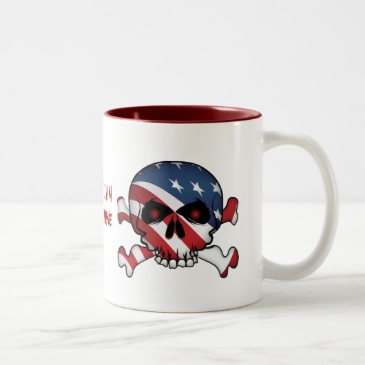 US Flagge Skull, Zweifarbige Tasse (Rechts)