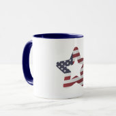 US Flagge Snowy Christmas Star Patriotic Tasse (Vorderseite Links)