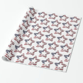 US Flagge Snowy Christmas Stars Patriotic Geschenkpapier (Ungerollt)