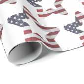 US Flagge Snowy Christmas Stars Patriotic Geschenkpapier (Rolleneckpunkt)