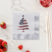 US Flagge Snowy Christmas Tree Patriotic Serviette (Beispiel)