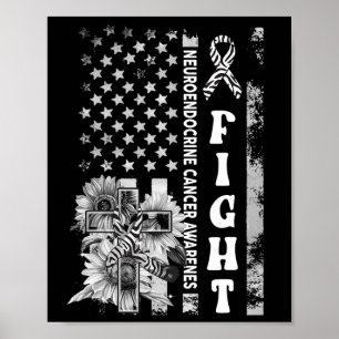 US-Flagge Sonnenblumen Christlich Burgund Hirn Anä Poster