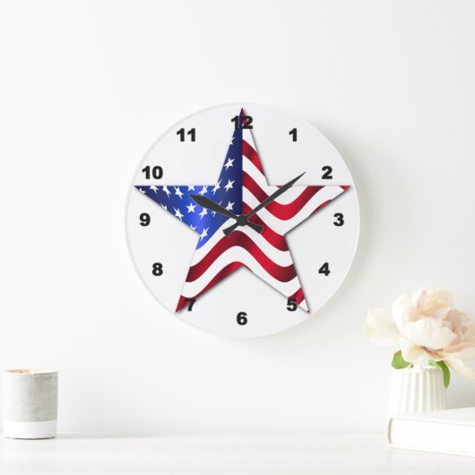 US-Flagge - Star - Akrylenuhr Große Wanduhr (Zuhause)