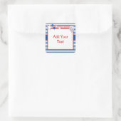 US Flagge-Sticker Quadratischer Aufkleber (Tasche)