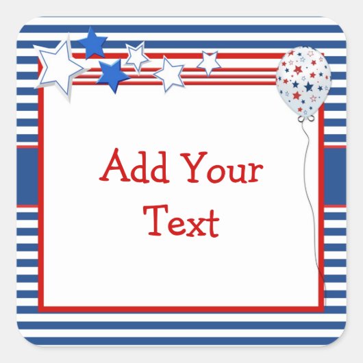 US Flagge-Sticker Quadratischer Aufkleber (Vorderseite)