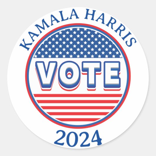 US Flagge stimmen USA ab - Wahl Runder Aufkleber (Vorderseite)