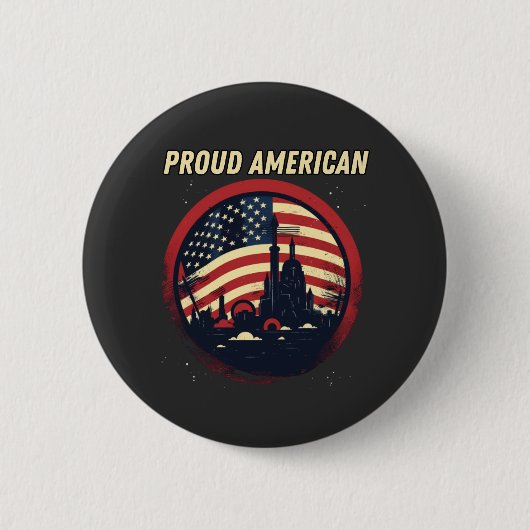 US-Flagge, stolz Button (Vorderseite)