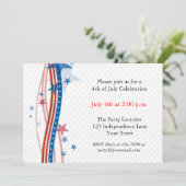 US Flagge-Streamer Einladung (Stehend Vorderseite)