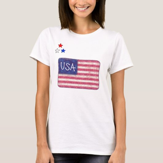 US FLAGGE-T-SHIRT T-Shirt (Vorderseite)