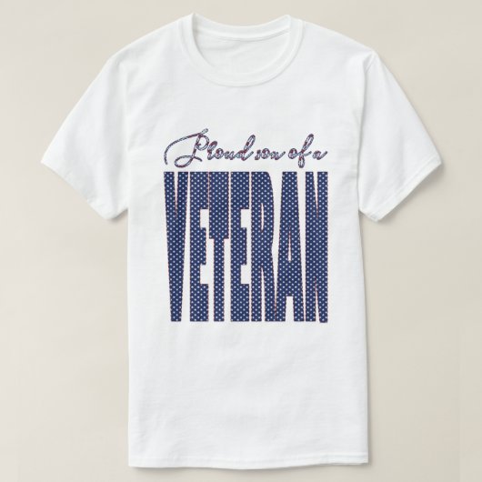 US Flagge Text Proud Sohn eines Veteranen T-Shirt (Design vorne)