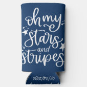 US Flagge Textentwurf 4. Juli Party Selters Dosenkühler (Rückseite)