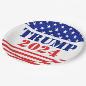 US-Flagge Trump 2024 Republikanische Papierplatte Pappteller (Schrägansicht)