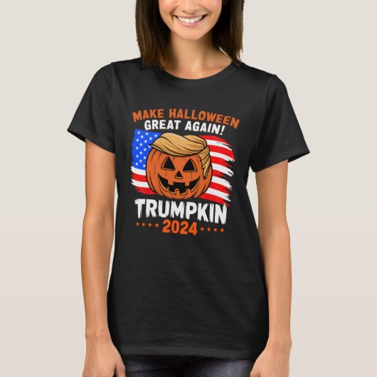 US-Flagge Trumpkin Halloween 2024 Halloween Gr T-Shirt (Vorderseite)