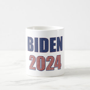 US Flagge Typografie Biden 2024 Kaffeetasse