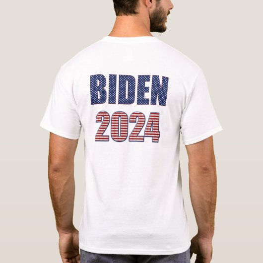 US Flagge Typografie Biden 2024 T-Shirt (Rückseite)