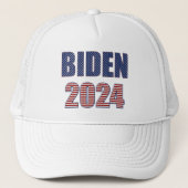 US Flagge Typografie Biden 2024 Truckerkappe (Vorderseite)