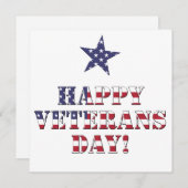 US Flagge Typografie Happy Veterans Day Dankeskarte (Vorne/Hinten)