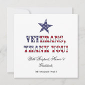 US Flagge Typografy Veterans Vielen Dank (Vorderseite)