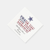 US Flagge Typografy Veterans Vielen Dank Serviette (Ecke)